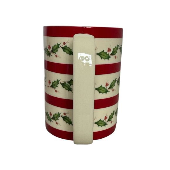 Christmas LENOX Cup Mug 12oz Holiday 'Wishing you Love' Holly Berry Porcelain - Picture 2 of 9